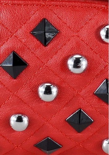 Hayden Small Studded Red Clutch