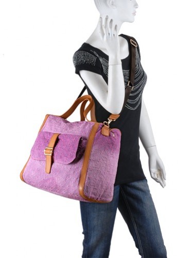 Louisa Satchel Denim Pink