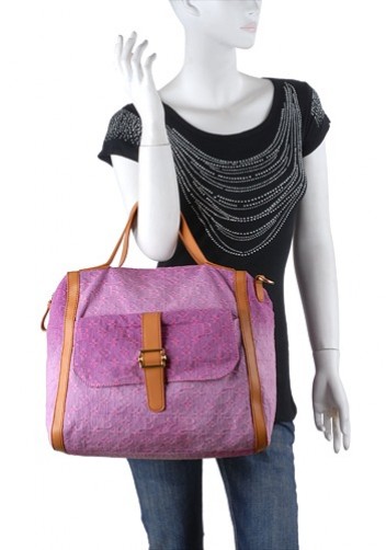 Louisa Satchel Denim Pink