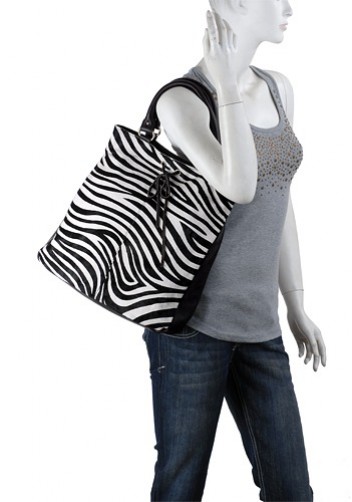 Runway Show Zebra Black White Tote