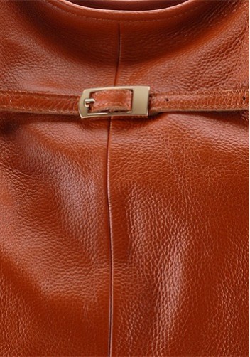 As Seen In Magazines Leather Hobo Brown