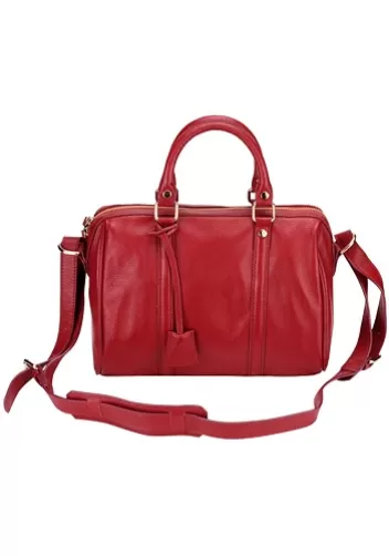 Eleonora Cowhide Leather Keepall Bag Red