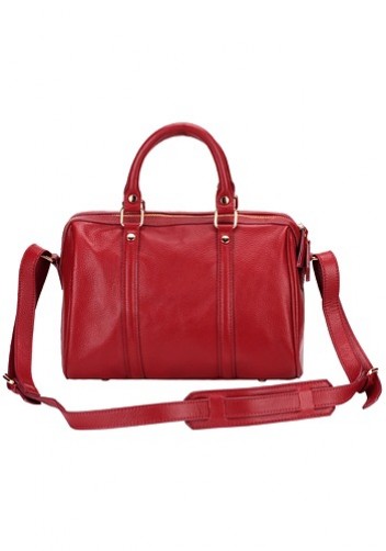 Eleonora Cowhide Leather Keepall Bag Red