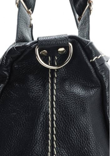 Bella Calfskin Leather Shoulder Bag Black