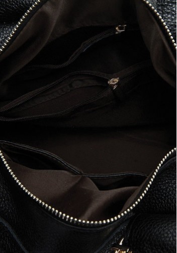 Bella Calfskin Leather Shoulder Bag Black