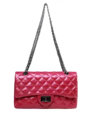 Iris Flap Bag Oil-Tanned Grain Leather Hot Pink