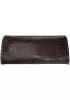 Liya Croc Leather Long Wallet Choco