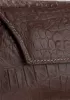 Liya Croc Leather Long Wallet Brown