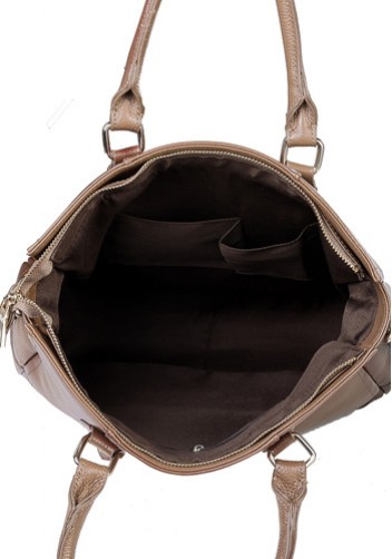 Cara Leather Tote Beige