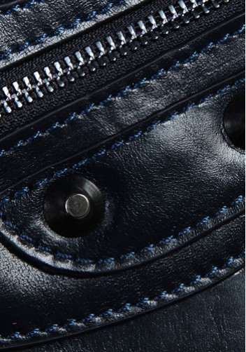 The Route 66 Trendy Cowhide Leather Bag Blue