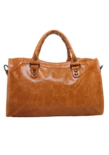 The Route 66 Trendy Cowhide Leather Bag Camel