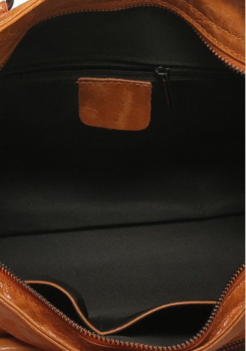 The Route 66 Trendy Cowhide Leather Bag Camel