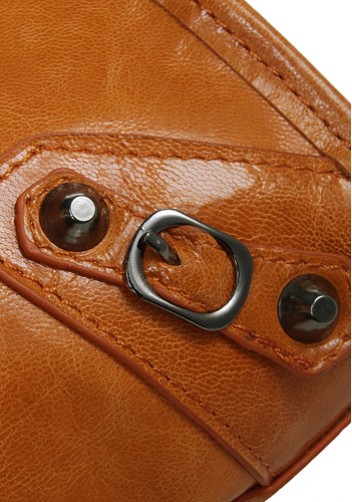 The Route 66 Trendy Cowhide Leather Bag Camel