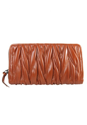 Florence Leather Zippy Organizer Light Brown