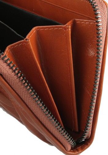 Florence Leather Zippy Organizer Light Brown