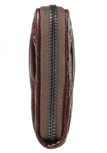 Florence Leather Zippy Organizer Dark Brown