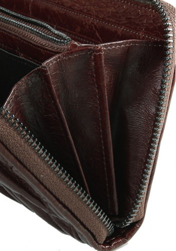 Florence Leather Zippy Organizer Dark Brown