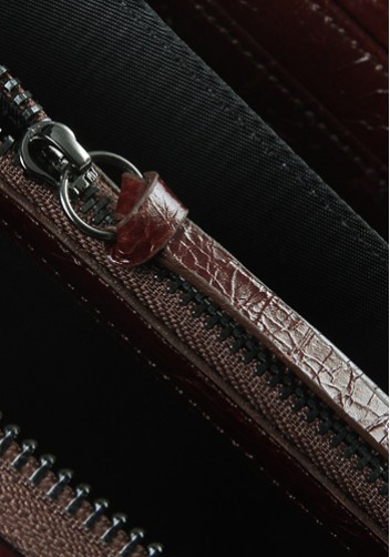 Florence Leather Zippy Organizer Dark Brown