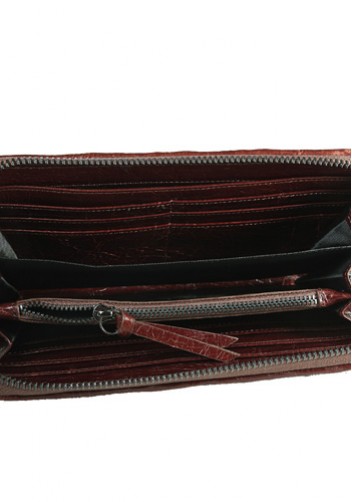 Florence Leather Zippy Organizer Dark Brown