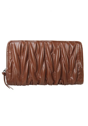 Florence Leather Zippy Organizer Brown