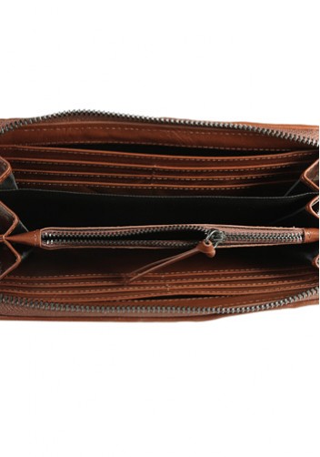 Florence Leather Zippy Organizer Brown