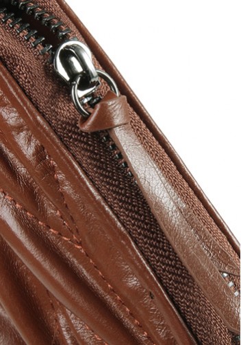 Florence Leather Zippy Organizer Brown