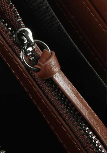 Florence Leather Zippy Organizer Brown