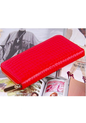 DAKOTA PURSE WALLET CROC EFFECT LEATHER RED