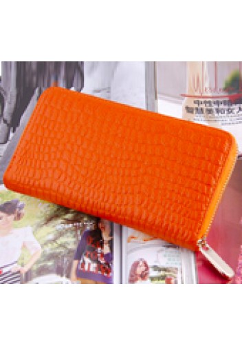 DAKOTA PURSE WALLET CROC EFFECT LEATHER ORANGE