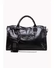 The Route 66 Trendy Cowhide Leather Bag Black