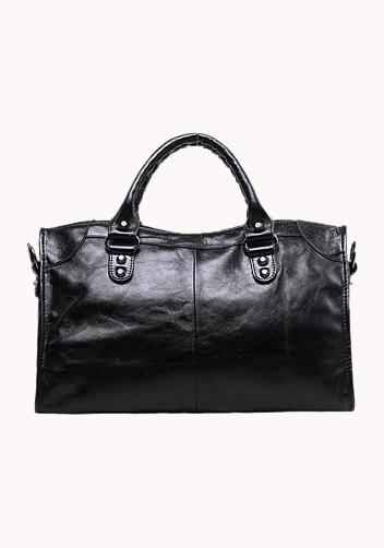 The Route 66 Trendy Cowhide Leather Bag Black
