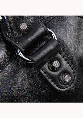 The Route 66 Trendy Cowhide Leather Bag Black