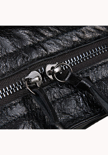The Route 66 Trendy Cowhide Leather Bag Black
