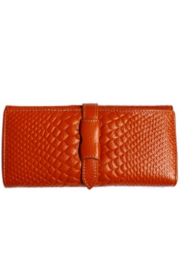 Cameron Long Wallet Croc Effect Brown