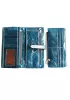 Tara Vintage Oil Wax Cowhide Long Wallet Blue