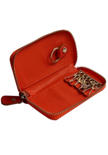 KATE 6 KEY HOLDER LEATHER POCHETTE ORANGE