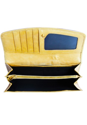 SCARLET STUDDED LONG WALLET LEATHER BEIGE