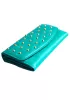 SCARLET STUDDED LONG WALLET LEATHER TURQUOISE