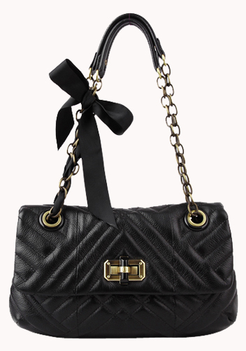 SUPERMODEL PICK LEATHER FLAP BAG BLACK