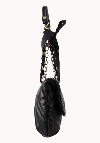 SUPERMODEL PICK LEATHER FLAP BAG BLACK
