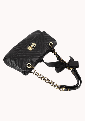 SUPERMODEL PICK LEATHER FLAP BAG BLACK