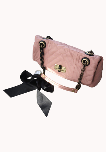 SUPERMODEL PICK LEATHER FLAP BAG PINK