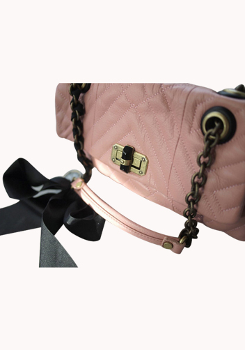 SUPERMODEL PICK LEATHER FLAP BAG PINK