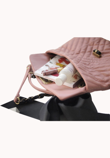 SUPERMODEL PICK LEATHER FLAP BAG PINK