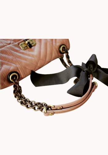 SUPERMODEL PICK LEATHER FLAP BAG PINK
