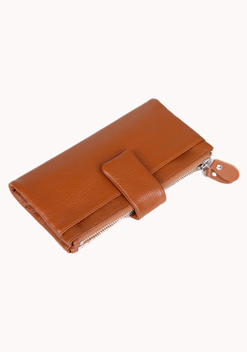 Wanna Wallet In Cowhide Leather Camel