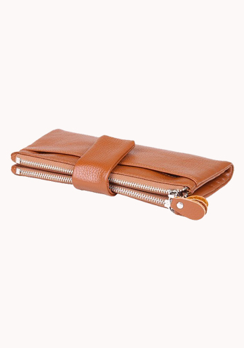 Wanna Wallet In Cowhide Leather Camel