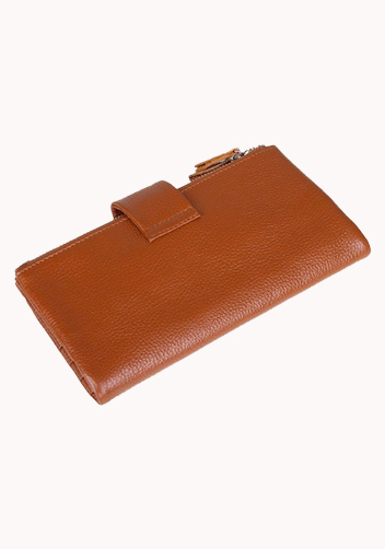 Wanna Wallet In Cowhide Leather Camel