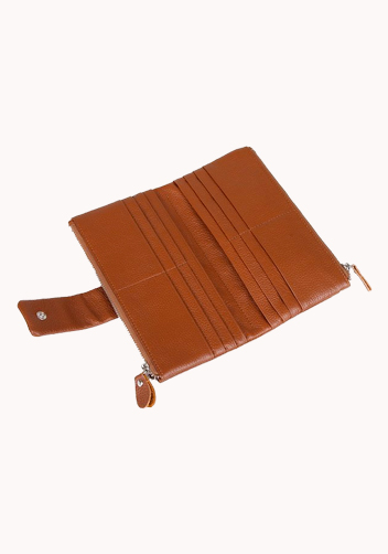 Wanna Wallet In Cowhide Leather Camel