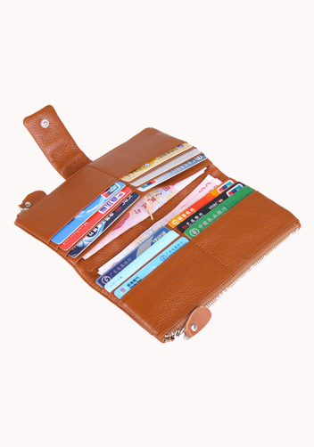 Wanna Wallet In Cowhide Leather Camel